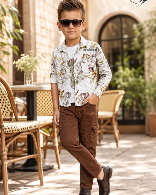 Printed shirt and trousers from our kidswear collection